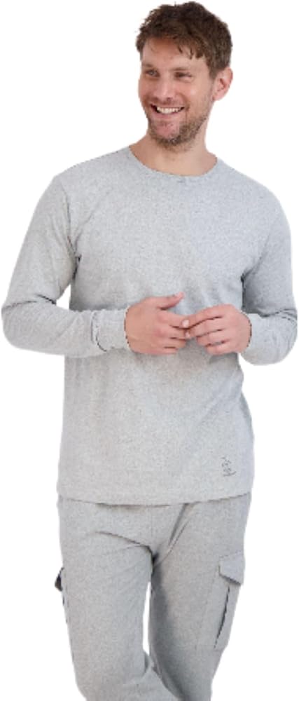 Outdoor Life LS Crew Neck Tee for Men- Soft-Washed Jersey T-Shirt with Round Neck- Comfy Everyday Men’s Tee