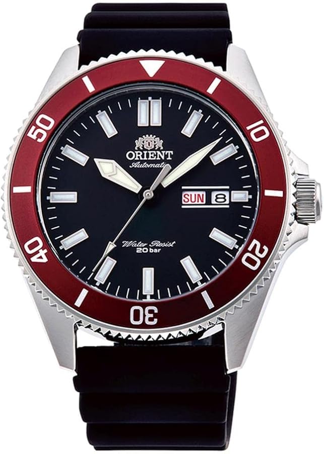 Orient Kano/Big Mako Men's Automatic Manual Winding Mechanical Sports Steel Silicone Wrist Watch - Underwater, Silicone Red, Default Title, Strap