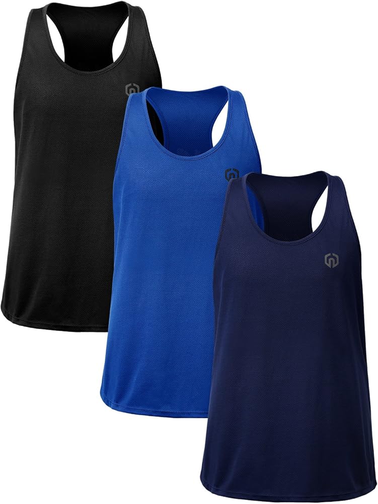 NELEUS Men's 3 Pack Dry Fit Y-Back Muscle Tank Top