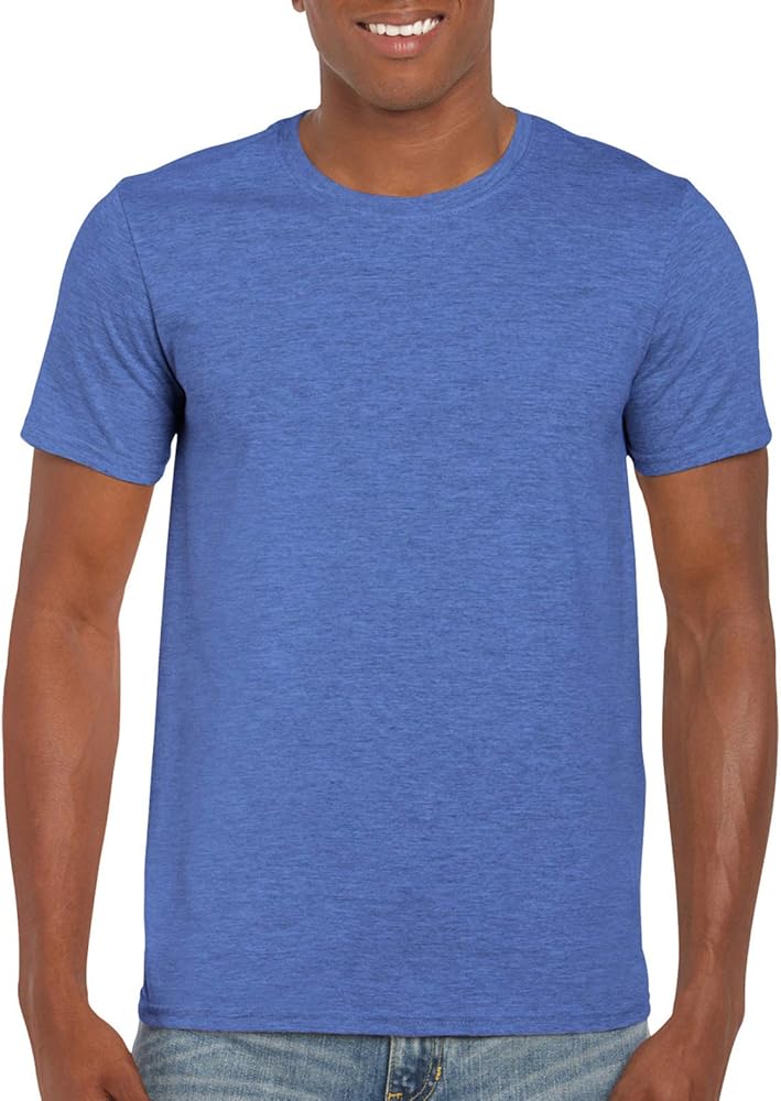 Gildan Mens Softstyle T-Shirt, 5XL, Heather Royal