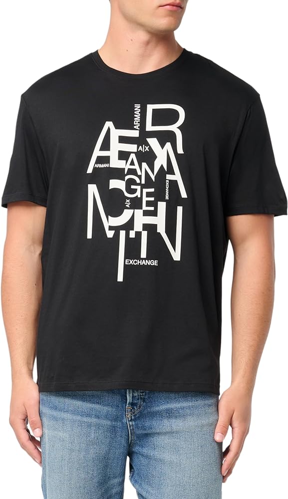 Armani Exchange Men's Regular Fit Pima Cotton Large Logo Tee