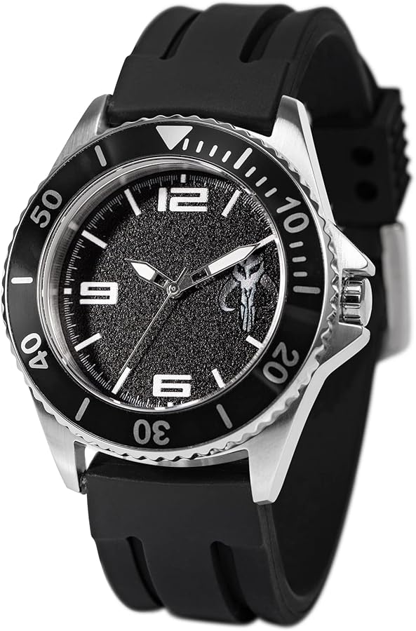 Star Wars The Mandalorian Adult Honors Diver Bezel Analog Quartz Strap Watch