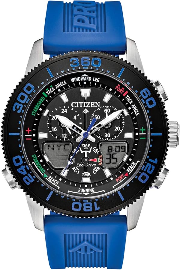 Citizen Men's Promaster Sailhawk Eco-Drive Watch, Yacht Racing Timer, Chronograph, Polyurethane Strap, Dual-Time, Analog/ Digital Times, Luminous Hands and Markers