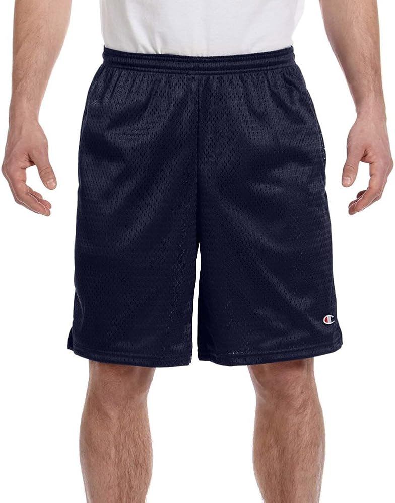 Champion 3.7 oz. Mesh Short with Pockets, 2XL, NAVY