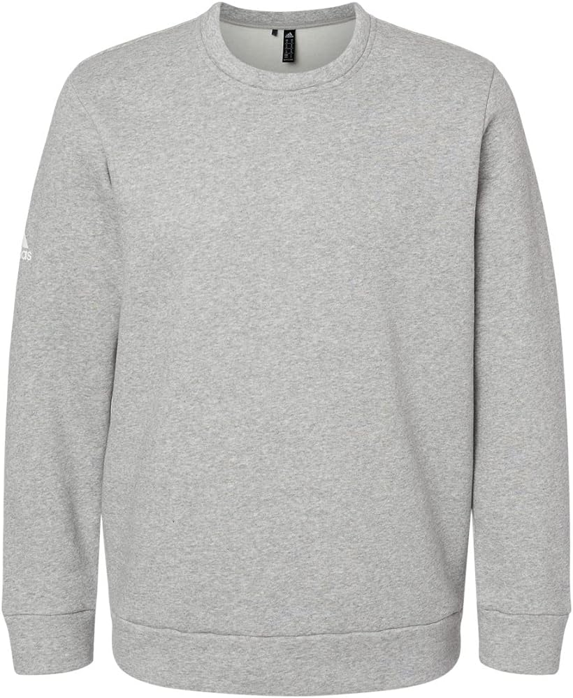 adidas Mens Fleece Crewneck Sweatshirt, L, Grey Heather