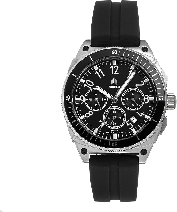 Shield Sonar Chronograph Strap Watch w/Date