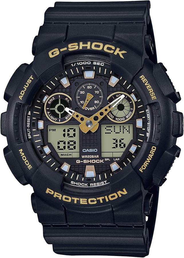 Casio Men's G-Shock XL Series Japanese Quartz Watch with Silicone Strap, Black, 23 (Model: GA-100GBX-1A9)