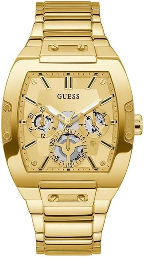 GUESS Men's 43mm Watch - Gold Tone Strap Champagne Dial Gold Tone Case