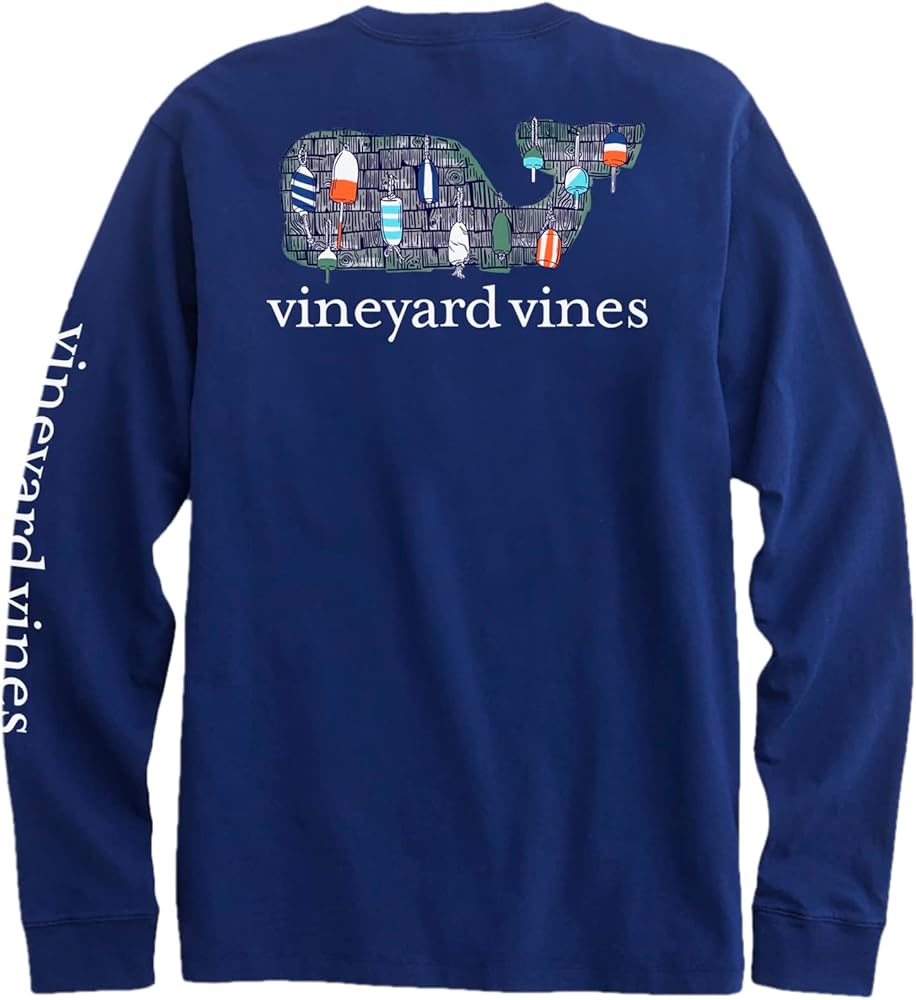 vineyard vines Men's Buoy Vintage Whale Long-sleeve Pocket Tee