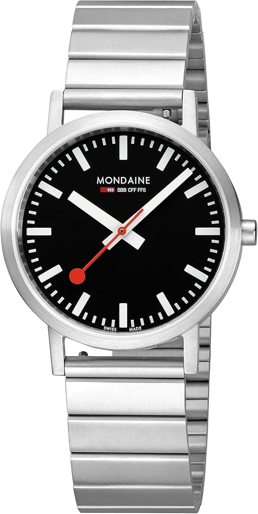 Mondaine Classic Official Swiss Railways Watch | Black/Metal Bracelet