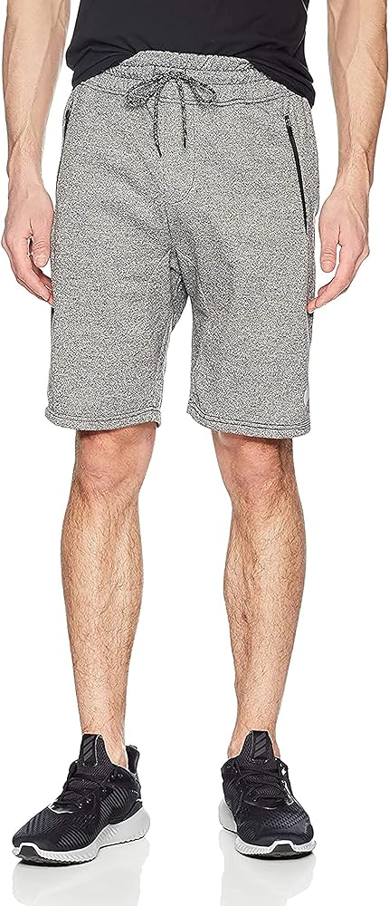 Men's Fleece Jogger Shorts with Zipper Pockets