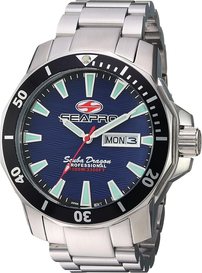 Seapro Men's SP8316S Scuba Dragon Analog Display Quartz Silver Watch