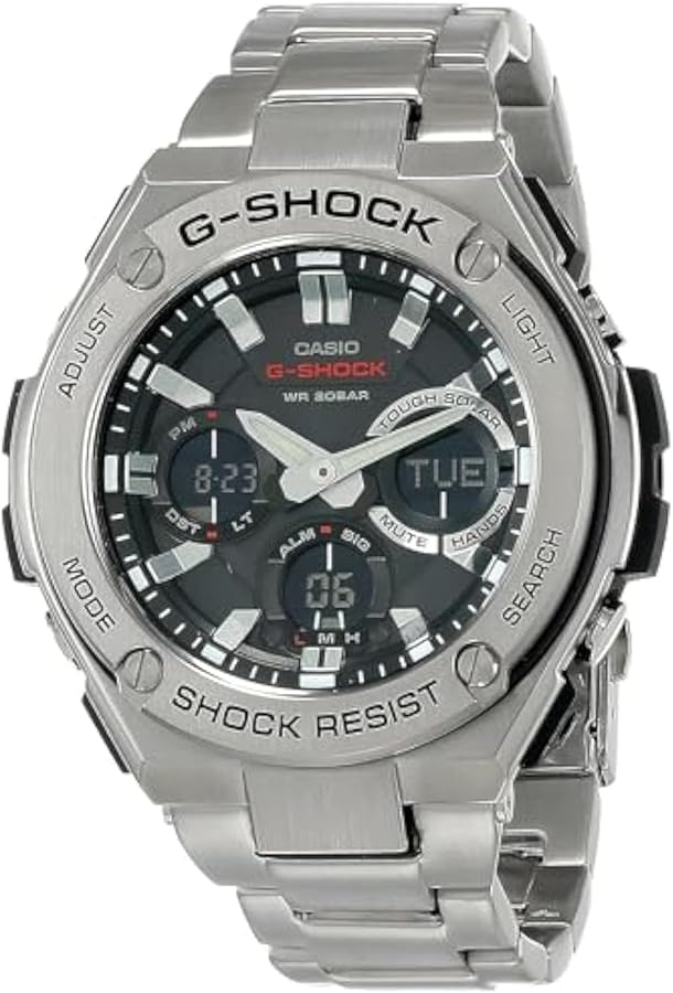 Casio Men's GST-S110D-1ACR G Shock Analog-Digital Display Quartz Silver Watch