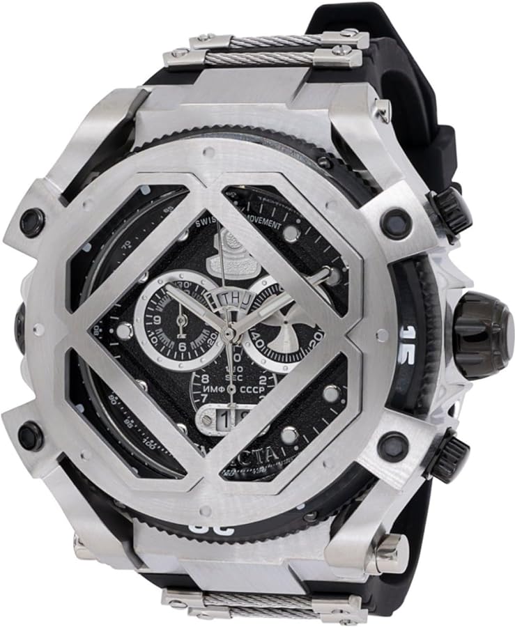 Invicta Men's Pro Diver 55mm Silicone, Cable Quartz Watch, Silver (Model: 37177)