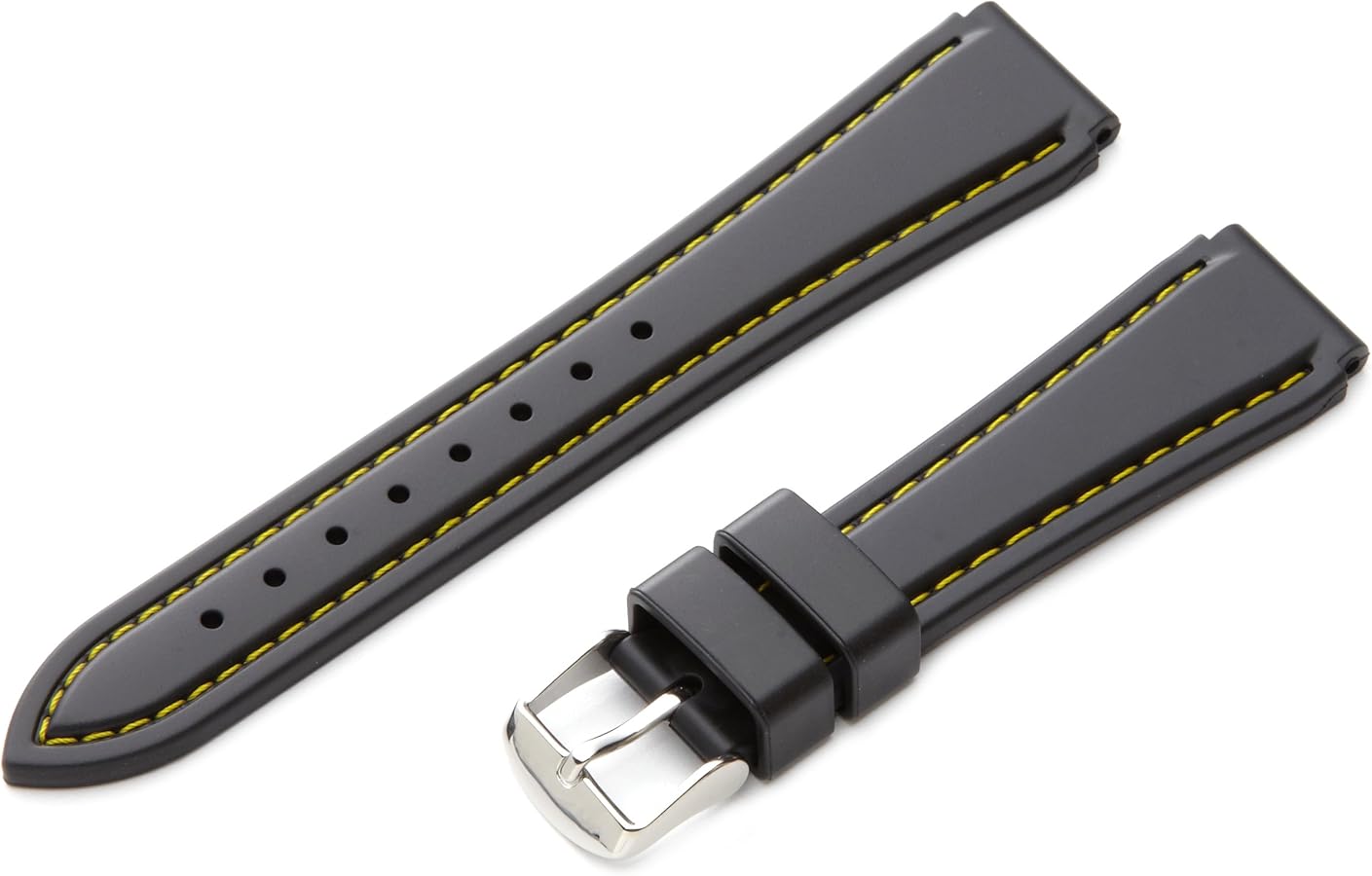 Hadley-Roma 18mm 'Men's' Rubber Watch Strap, Color:Black (Model: MS3445RV 180)