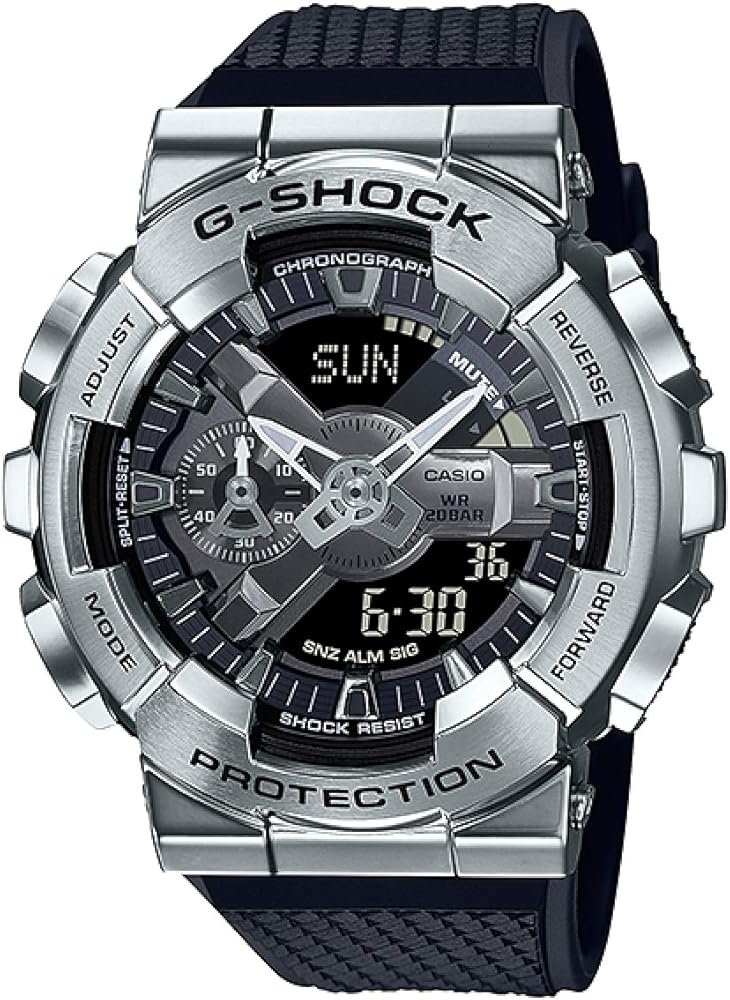 CASIO G-Shock G-Shock GM-110-1A Wristwatch, Men's, Analog, Digital, Metal, Outdoor, Black