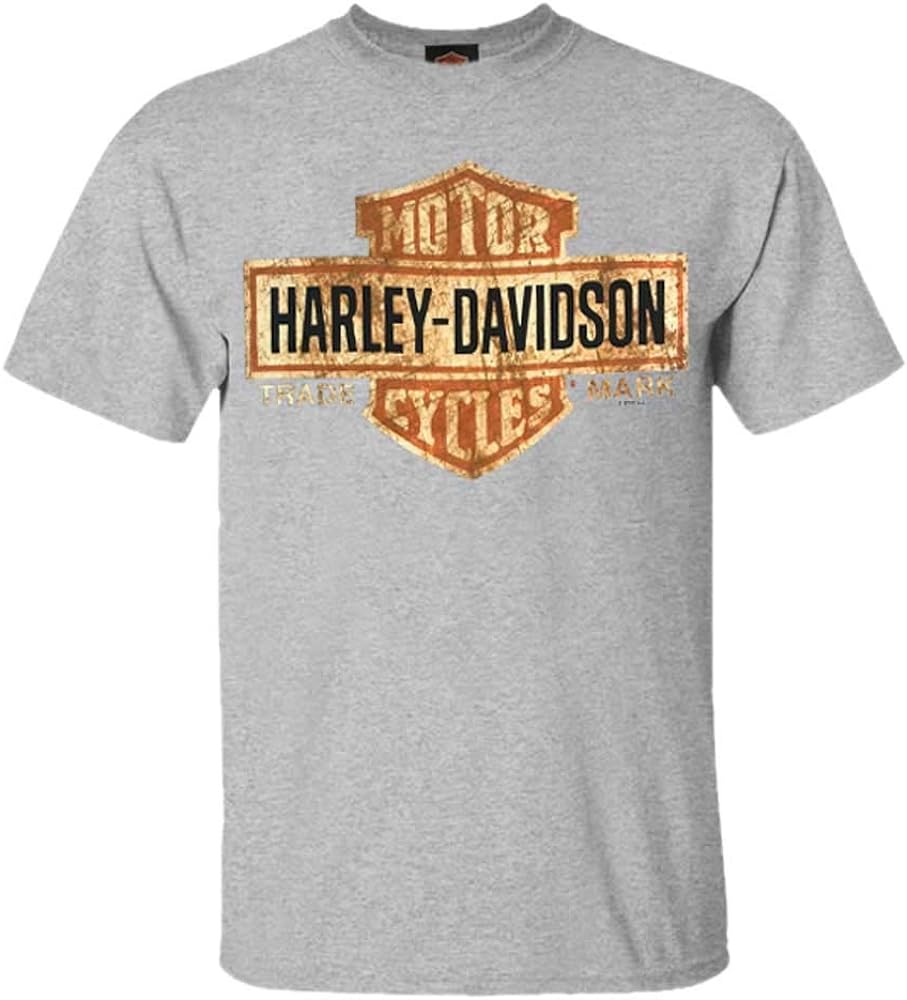 Harley-Davidson Men's Orange Bar & Shield Black T-Shirt 30290591