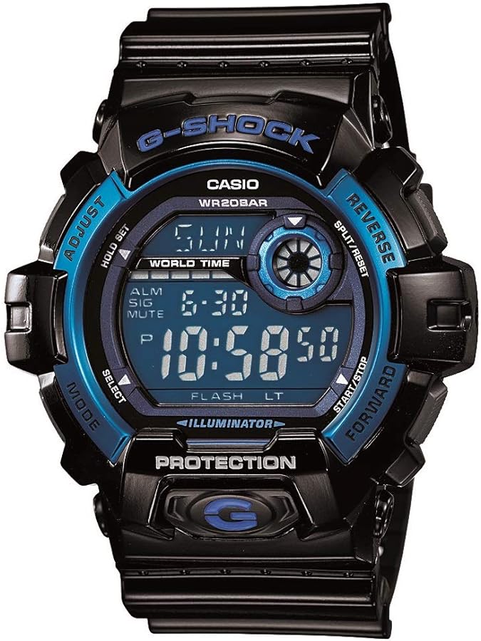 Casio Men's G8900A-1CR G-Shock Black and Blue Resin Digital Sport Watch