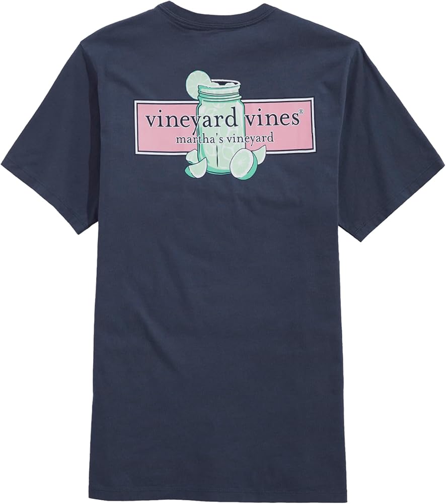 vineyard vines Men's Margarita Logo Box Short Sleeve Pocket Tee