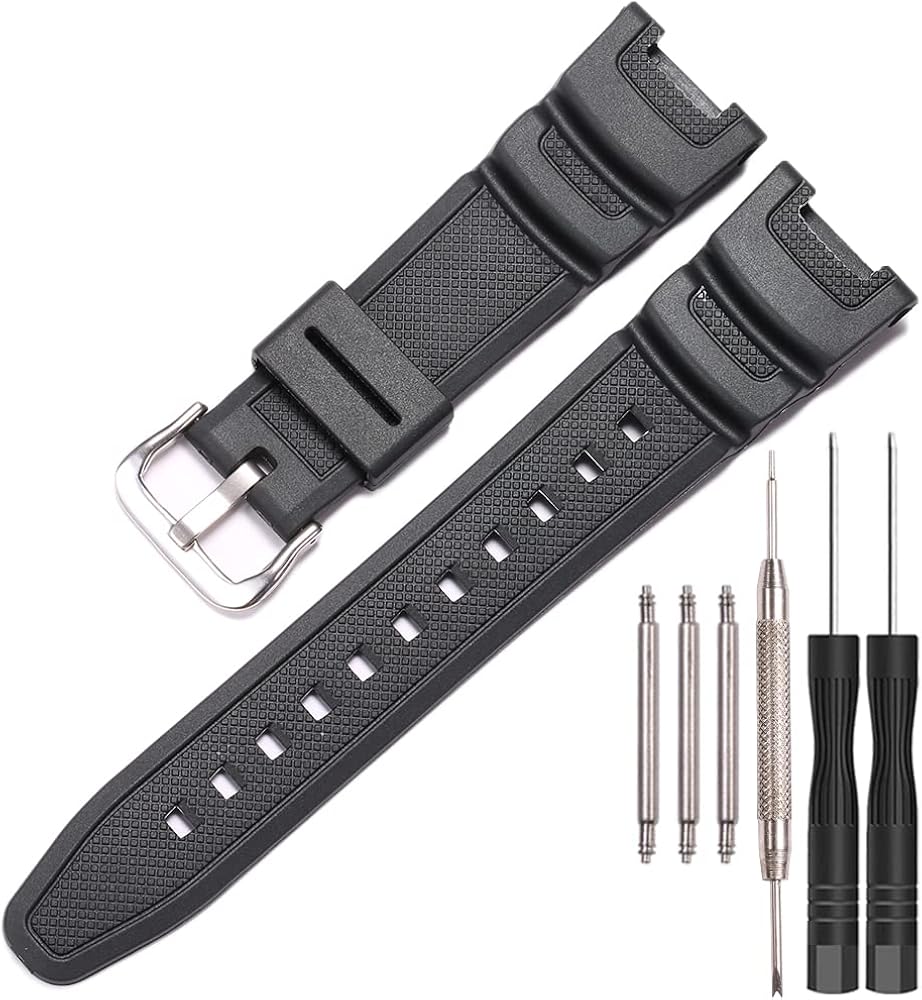 Resin Strap Compatible with Casio SGW100 SGW-100 Mens Sports Waterproof Rubber Watch Band Replacement Bracelet