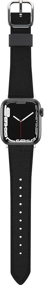 OtterBox Symmetry Cactus Leather Watch Band for Apple Watch Series 7/8/9 38/40/41mm Noir ASH (Black)