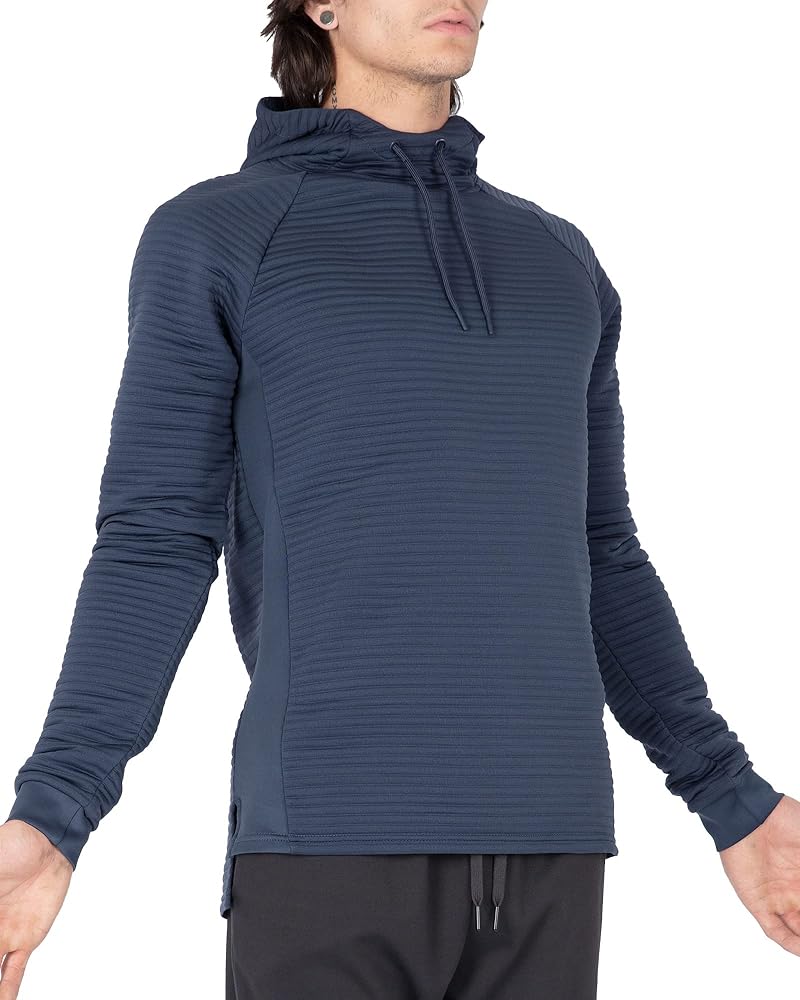 Apana Men's Hooded Sweatshirt Yoga and Fitness Pull On Ottoman Hoodie Top