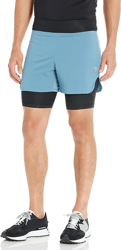 New Balance mens Q Speed Fuel 2 in 1 5 Inch Short