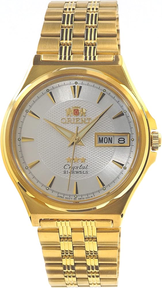 Orient TriStar Mens Classical Automatic Silver Dial Gold Watch AB02001W, FAB02001C