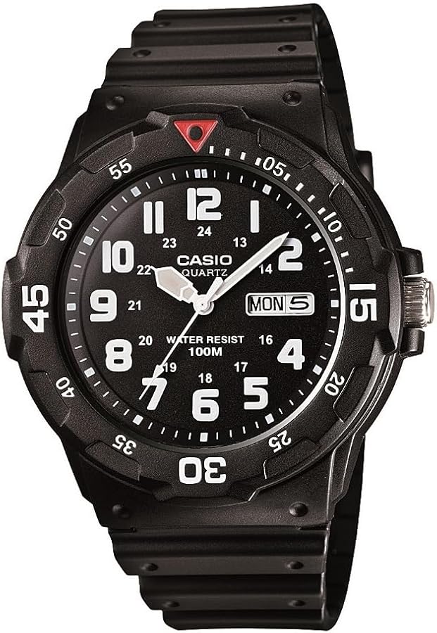 Casio Men's Quartz Day-Date Indicator Black Resin Dive Watch (Model: MRW200H-1BV)