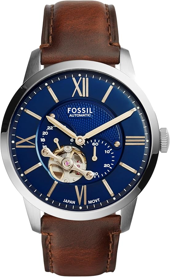 Fossil Townsman Men's Automatic Watch with Mechanical Movement and Skeleton Dial