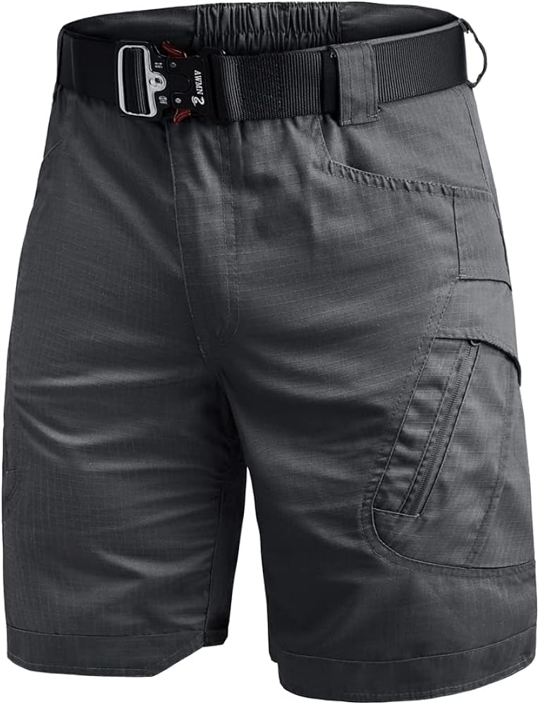 Tactical Workout Shorts for Men Outdoor Casual Quick Dry Hiking Cargo Shorts with Multi Pockets 28-46 (No Belt)