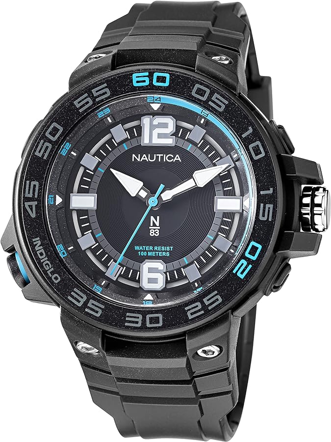 Nautica N83 Men's NAPCNF109 N83 Coronado Bay Black/Black/Black Resin Strap Watch