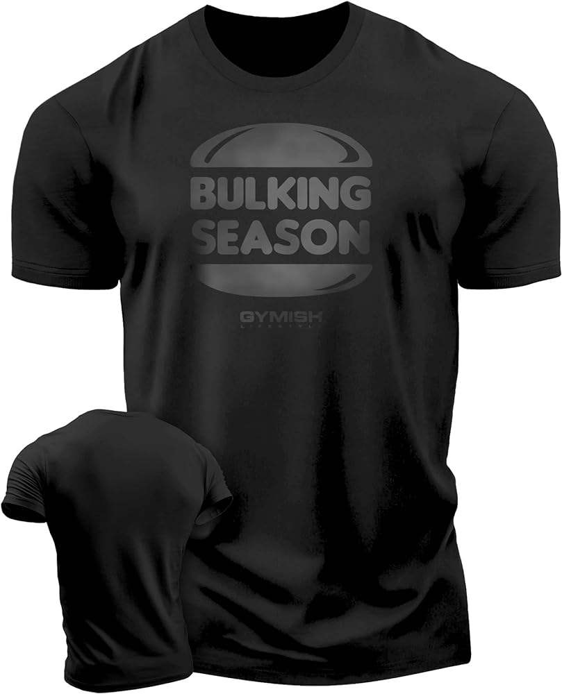 Bulking Season Weightlifting T-Shirt, Gym Inspiration Mens Workout Shirt