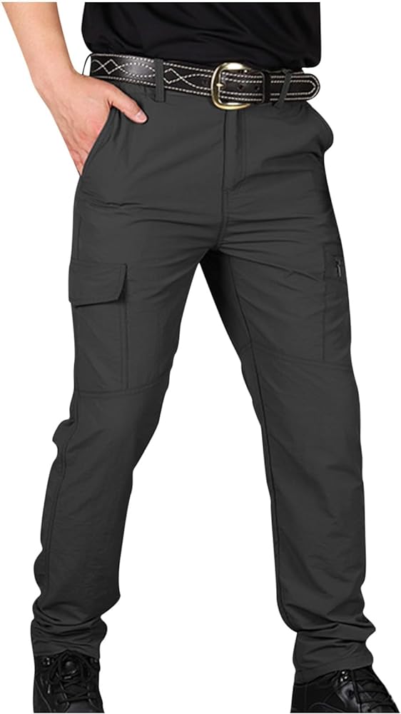 Work Cargo Stretch Pants for Man Fall Summer Waterproof Straight Leg Plain Long Leg Pants Mens 2024 Y2K