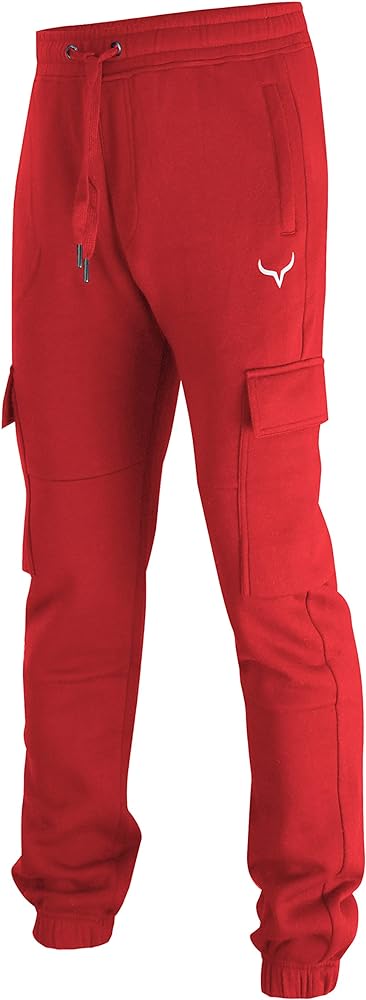 Mens Premium Slim Fleece Pants Zipper Pockets - Athletic Jogger Fitness Workout Gym Sweatpants