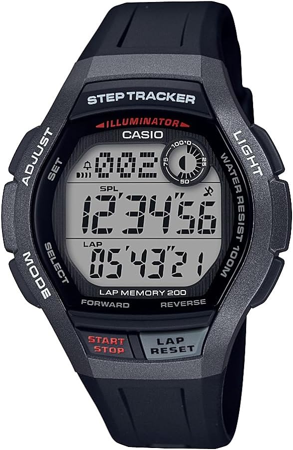 Casio Men's WS- 2000H- 1AVCF Step Tracker Digital Display Quartz Black/Black Watch