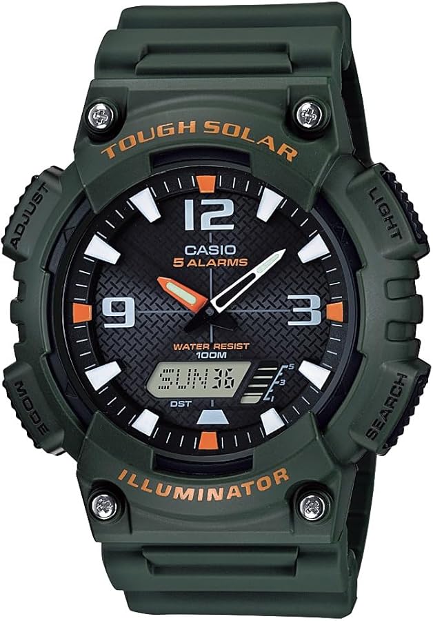 Casio Men's Solar Powered Japanese Quartz Watch with Resin Strap Green (Model: AQS810W-3AV)