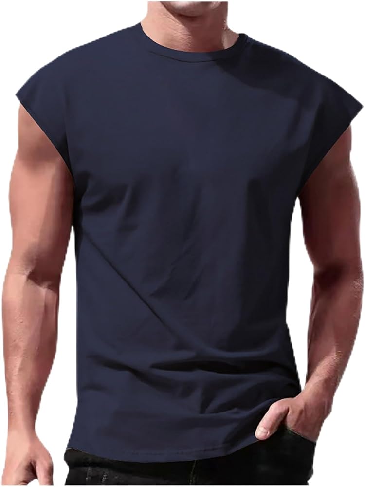 Mens Tank Tops Summer Lightweight T Shirt Quick Dry Workout Muscle Tanks Shoulder Expanding Sleeveless Casual Vest