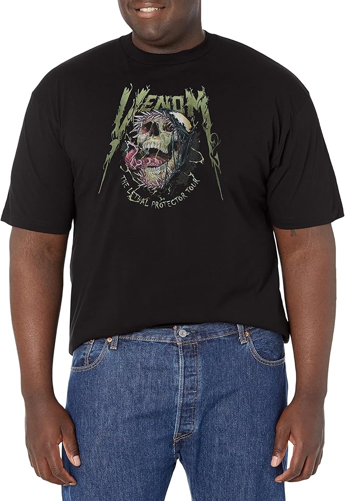 Marvel Big & Tall Classic Metal Venom Men's Tops Short Sleeve Tee Shirt