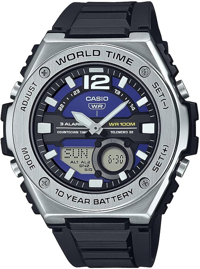 Casio World Time 10-Year Battery Ana-Digital Chronograph Watch MWQ-100-2AV