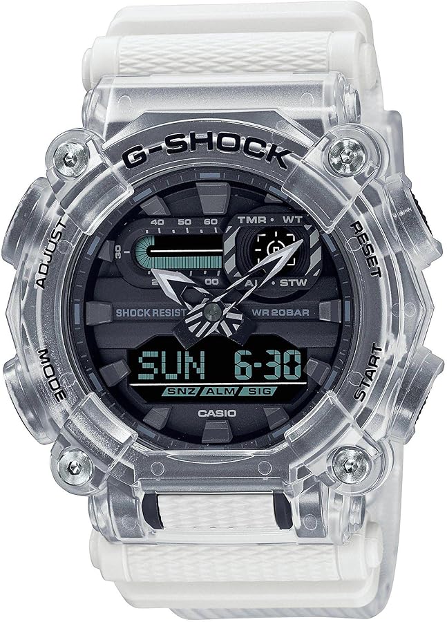 G-Shock mens GA900SKL-7A Sound Waves Skeleton Series Watch, White