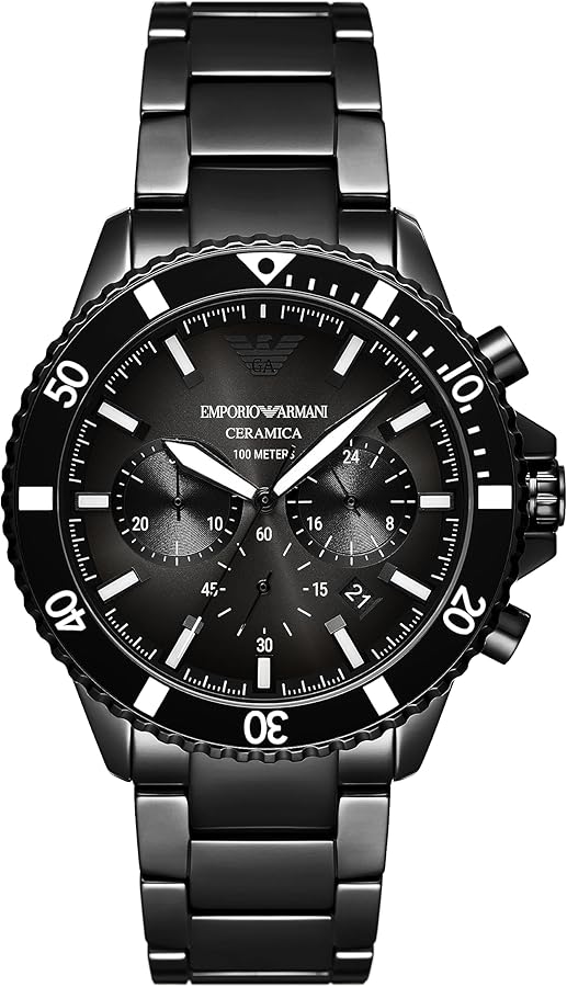 Emporio Armani Men's Chronograph Black Ceramic Bracelet Watch (Model: AR70010)