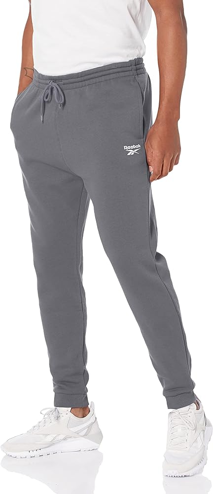 Reebok Men's Standard Identity Joggers, Dark Grey/Small Logo White, X-Large