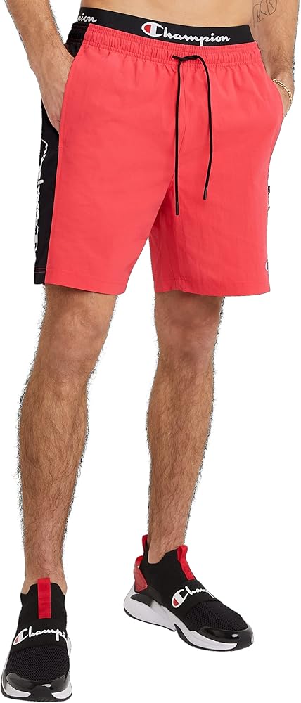 Champion, Lightweight, Hybrid Gym Shorts for Men, Script, 7"