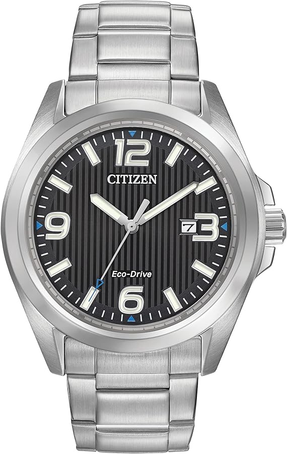 Citizen Men's Eco-Drive Weekender Garrison Field Watch in Stainless Steel, Black Dial (Model: AW1430-86E)