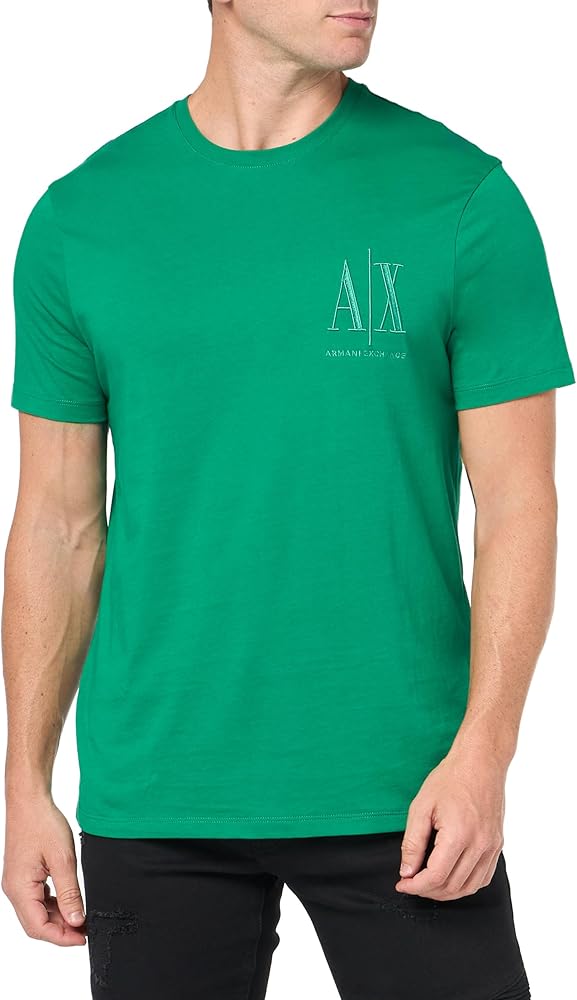 Armani Exchange Men's Regular Fit Cotton Jersey Micro Icon Logo Tee