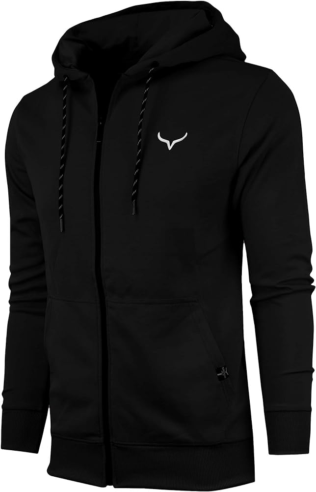 Men's Gym Workout Full-Zip Hooded Active Sweatshirt