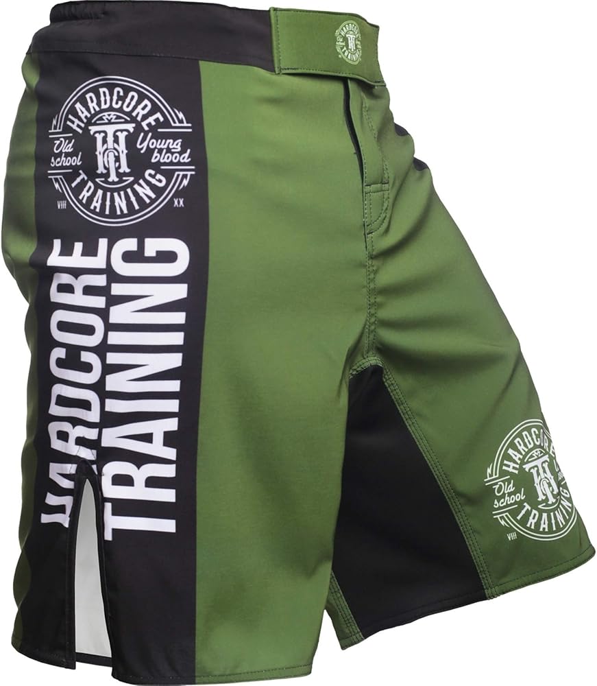 Hardcore Training Fight Shorts Recruit Black Green Red Purple Blue Men's Boxing MMA BJJ Grappling Kickboxing No Gi