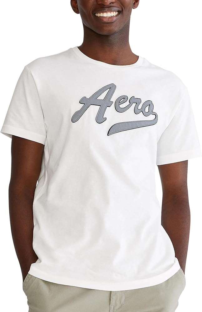 AEROPOSTALE Men's Script Logo Short Sleeve Tee