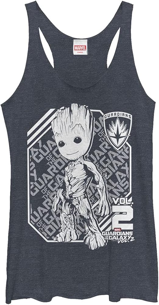 Marvel Men's Universe Groot Vol Two Tri-Blend Racerback Layering Tank